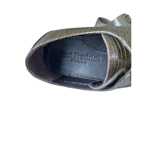 Paul Fredrick Mens US 10.5 M Italian Leather Oxford Shoes Brown Lizard Print - Picture 6 of 12